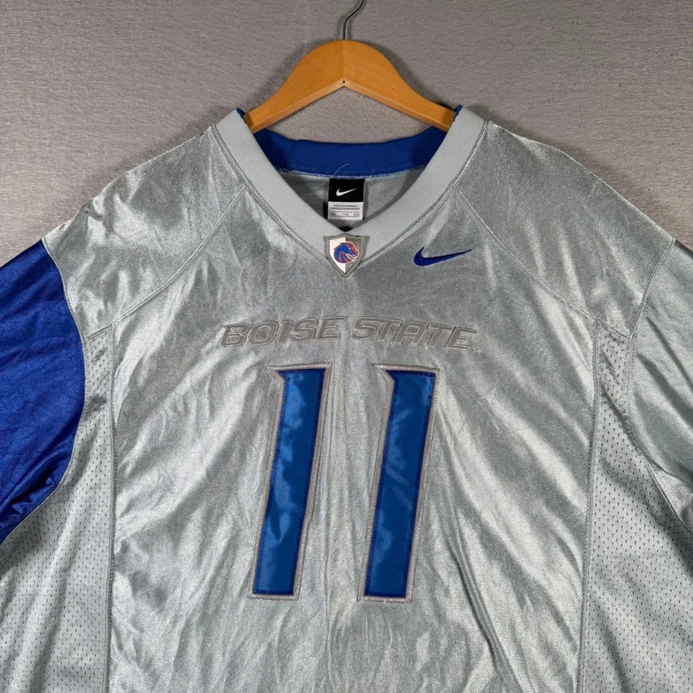 Nike Boise State Broncos Football Jersey Silver Blue #11 Mens XXL HO10BID